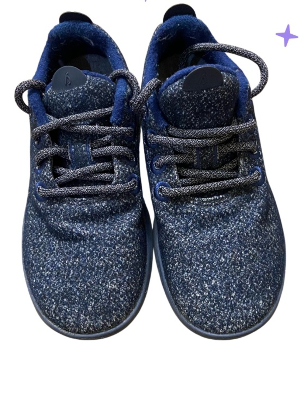 Allbirds Wool Runners Navy Blue Grey Heathered Wool Sneakers Shoes Size 6